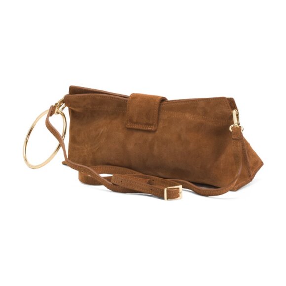 VIOLA CASTELLANI Made In Italy Suede East West Clutch